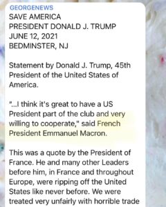 Read more about the article What are the odds that Trump makes a statement today about the French President,