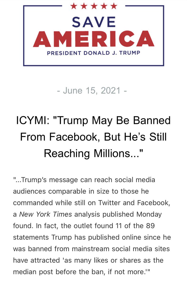 You are currently viewing ICYMI: “Trump May Be Banned From Facebook, But He’s Still Reaching Millions…”