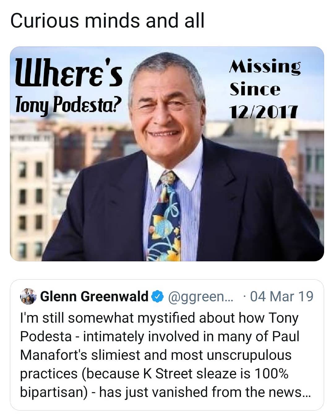 Where is Tony Podesta? - TMB Files