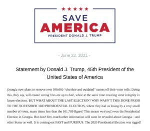 Read more about the article NEW from Donald J. Trump 

“This means we (you!) won the Presidential Election i