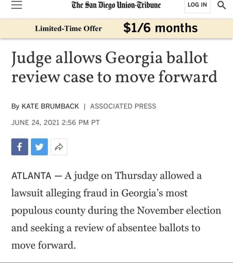 Read more about the article Judge Allows Georgia Ballot Review Case To Move Forward