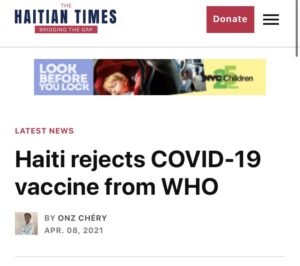 Read more about the article 3 countries refused the Covid Vaccine
 
Haiti 
Tanzania
Burundi  

Now all three