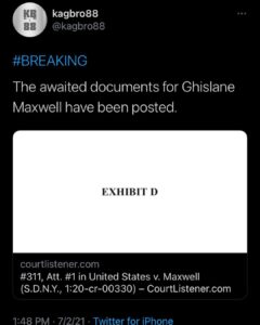 Read more about the article The awaited documents for Ghislaine Maxwell have been posted.