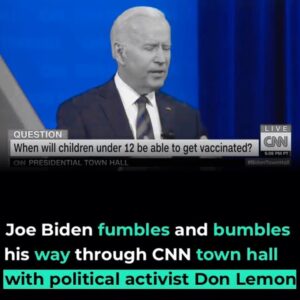 Read more about the article Biden struggles to form complete sentences during live CNN town hall with democr