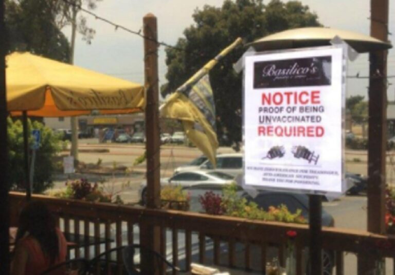 Read more about the article California Restaurant Protests Medical Tyranny By Asking Diners to Prove They Are Unvaccinated
