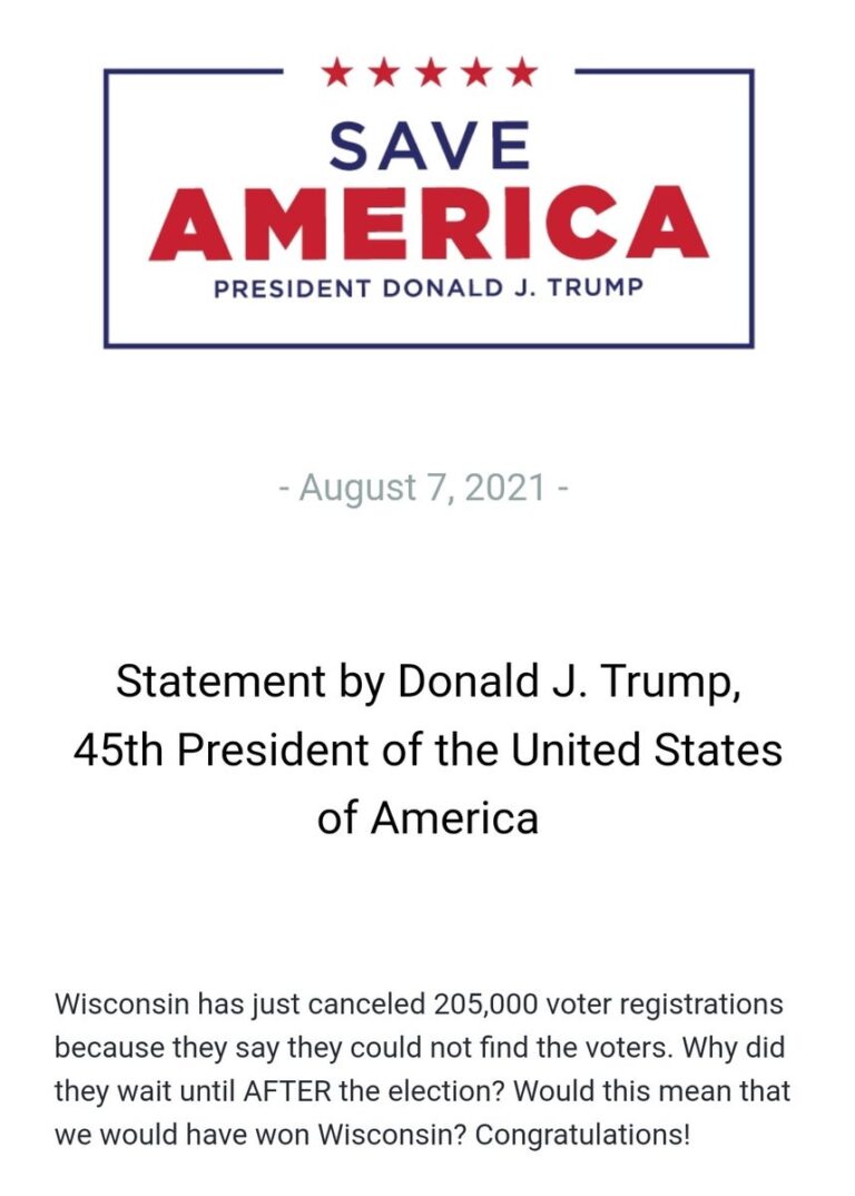 Read more about the article NEW!

“Wisconsin has just canceled 205,000 voter registrations because they say
