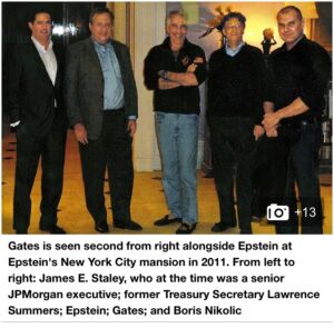 Read more about the article The Times published a photo showing Epstein, Gates, Nikolic, former Treasury Sec