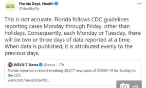 Read more about the article Florida Department of Health accuses the CDC of OVERCOUNTING its 15,000 new COVI