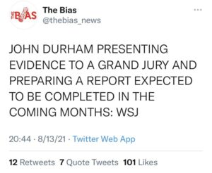 Read more about the article Durham presenting evidence ?

140 days after Trump statement Â«Â where is Durham ?