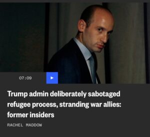 Read more about the article Name a more chad heeb, you can’t.Trump admin deliberately sabotaged refugee pr