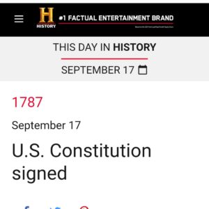 Read more about the article September 17th! … Just so happens that number is when the US constitution was