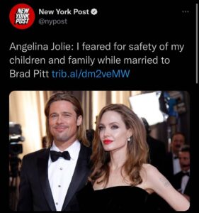 Read more about the article Angelina Jolie: I feared for safety of my children and family while married to Brad Pitt
