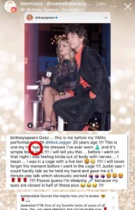 Read more about the article Peep the extra character in @britneyspears caption. She has not corrected the sp