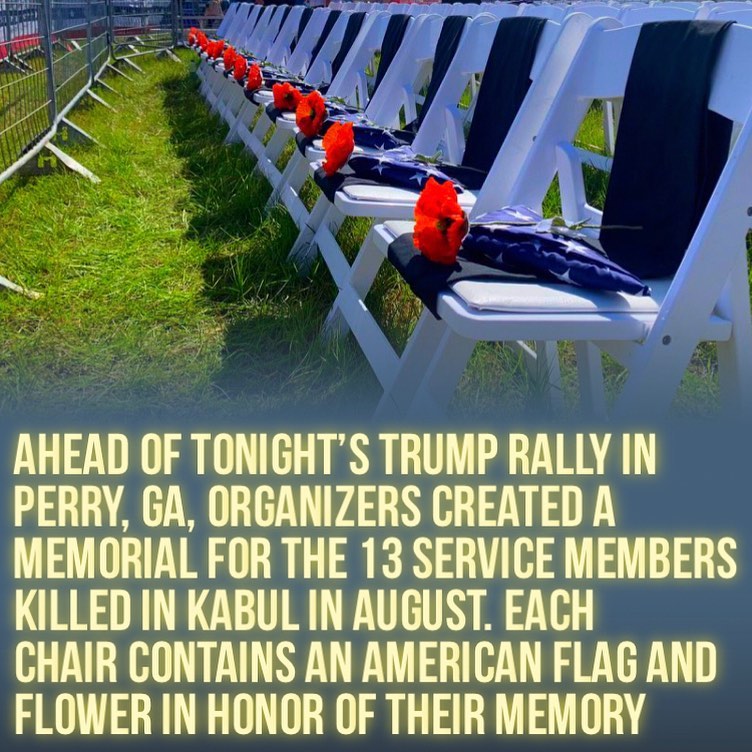 Read more about the article Tonight at the Trump Rally in Perry, Georgia, DJT had organizers leave 13 empty
