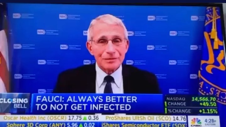 Read more about the article Fauci being grilled on CNBC, asked tough questions including about “breakthrough