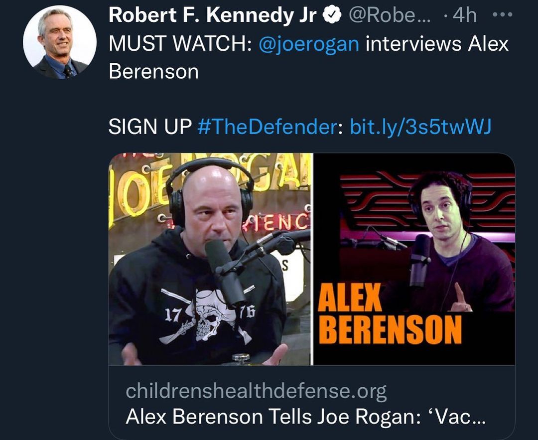 You are currently viewing Link to interview at www.garbaggio.news (link in bio)
Berenson was recently bann
