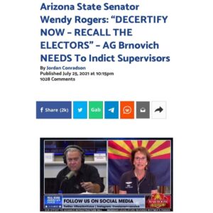 Read more about the article AZ will be decertified. 
Sign the petition:
Https://action.wendyrogers.org/decer