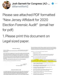 Read more about the article Please see attached PDF formatted “New Jersey Affidavit for 2020 Election Forensic Audit” (email her for pdf)