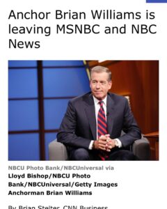 Read more about the article Anchor Brian Williams is leaving MSNBC and NBC News
