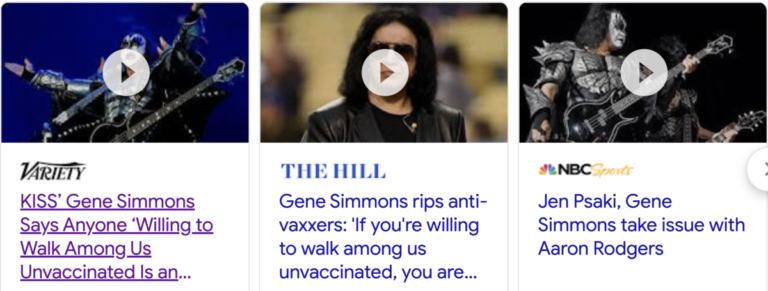 Read more about the article Gene Simmons calls unvaccinated the enemy, November 11, 2021