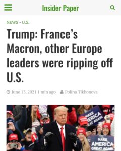 Read more about the article Trump: France’s Macron, other Europe leaders were ripping off US