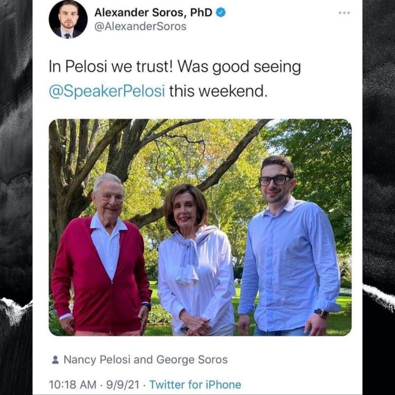 Read more about the article “In Pelosi we trust!” – Nancy Pelosi, George Soros, and Alexander Soros, eh?