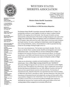 Read more about the article NEW: The Western States Sheriffs Association, which represents Sheriffs from 17