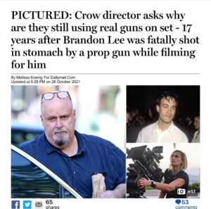 Read more about the article PICTURED: Crow director asks why are they still using real guns on set – 17 years after Brandon Lee was fatally shot in stomach by a prop gun while filming for him – Skin covered in magic spells and deities- interesting these vampers probably Skin covered in magic spells and deities- interesting these vampire’s probably sacrificed Brandon