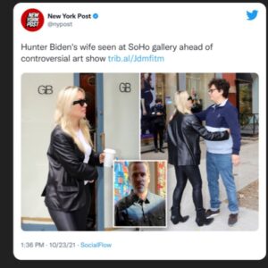 Read more about the article Hunter Biden’s wife seen at SoHo gallery ahead of controversial art show