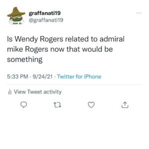 Read more about the article Is Wendy Rogers related to admiral mike Rogers now that would be something