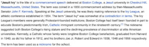 Read more about the article June 13, 1956, when John F. Kennedy coined the term “Jesuit Ivy”