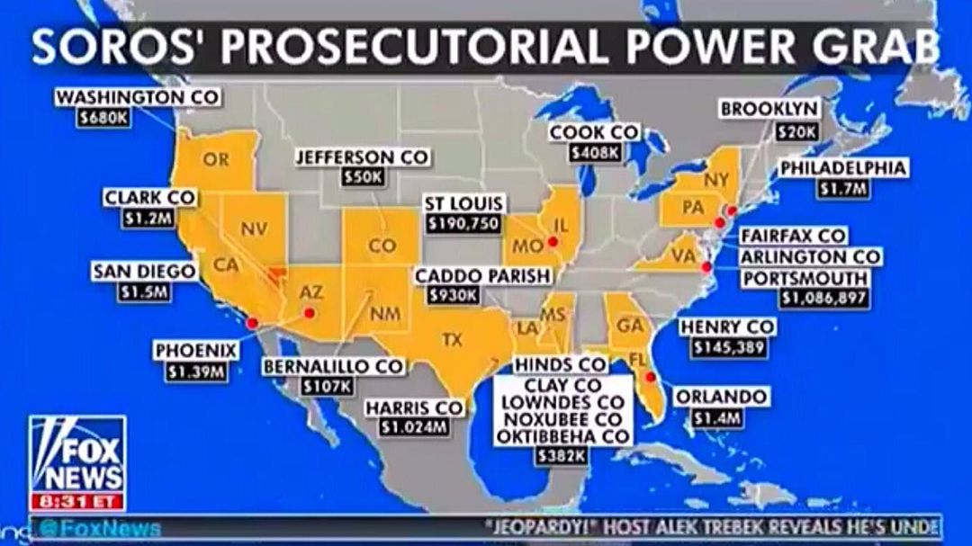 You are currently viewing SOROS’ PROSECUTORIAL POWER GRAB: This map is from 2019, it’s way worse now. Soros is a terrorist