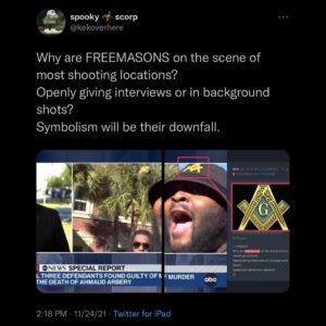 Read more about the article Would you look at that – Why are FREEMASONS on the scene of most shooting locations? Openly giving interviews or in background shots? Symbolism will be their downfall.