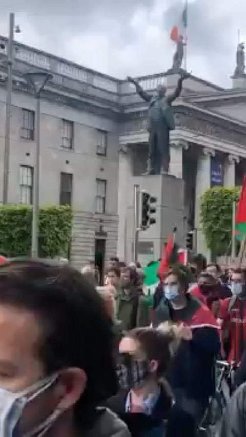 Read more about the article Dublin, Ireland: Palestinian solidarity protest in Dublin.
