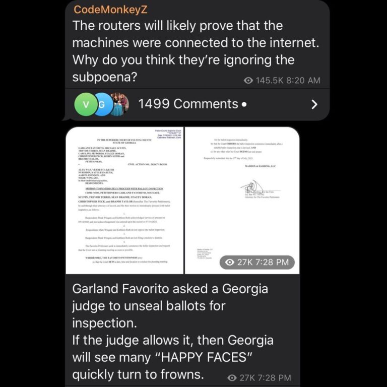 Read more about the article GA update:Garland Favorito asked a Georgia judge to unseal ballots for inspect
