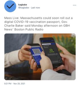 Read more about the article The tyranny is spreading:

Massachusetts could soon roll out a digital COVID-19
