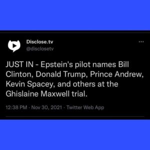 Read more about the article JUST IN – Epstein’s pilot names Bill Clinton, Donald Trump, Prince Andrew, Kevin Spacey, and others at the Ghislaine Maxwell trial.