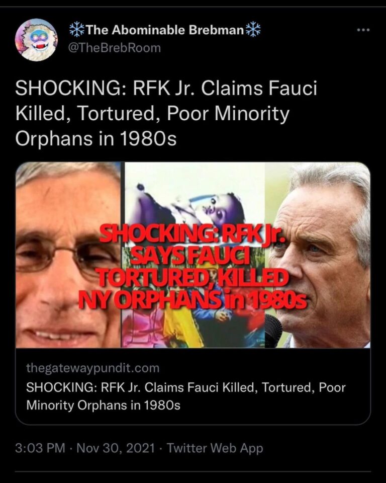 Read more about the article SHOCKING: RFK Jr. Claims Fauci Killed, Tortured, Poor Minority Orphans in 1980s