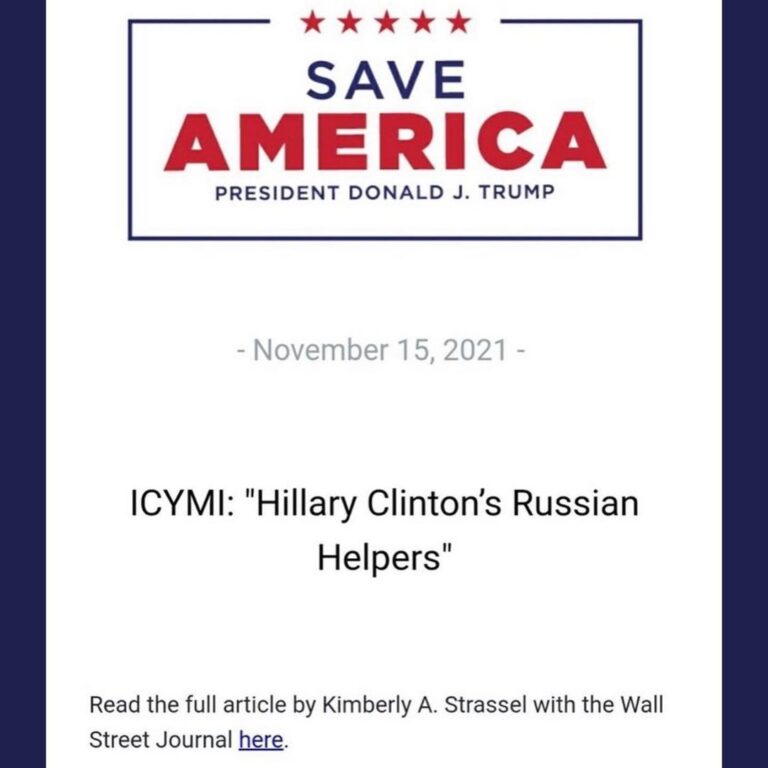 Read more about the article ICYMI: “Hillary Clinton’s Russian Helpers”