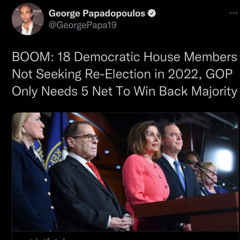 Read more about the article BOOM: 18 Democratic House Members Not Seeking Re-Election in 2022, GOP Only Needs 5 Net To Win Back Majority