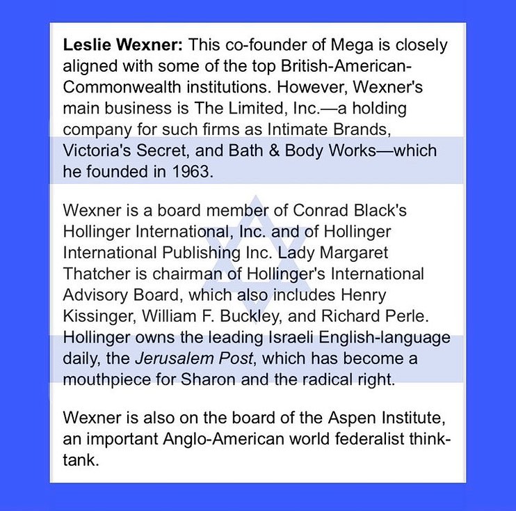 Read more about the article Follow up post on Les Wexner the man who funded Epstein by