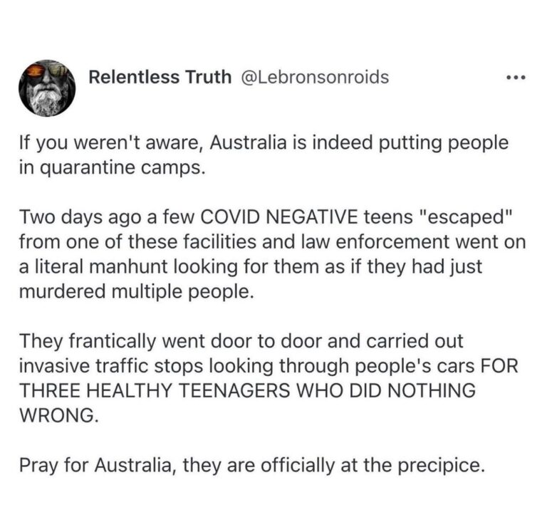 Read more about the article If you weren’t aware, Australia is indeed putting people in quarantine camps