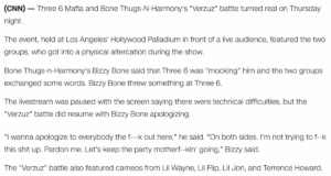 Read more about the article Three-6 Mafia and Bone get into staged altercation at Verzuz, December 2, 2021