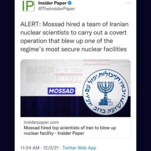 Read more about the article •Mossad spies hid explosives in building materials used to construct the Natanz