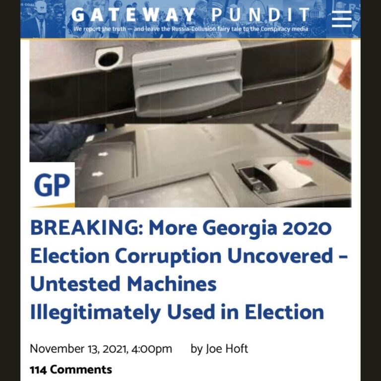 Read more about the article BREAKING: More Georgia 2020 Election Corruption Uncovered – Untested Machines Illegitimately Used in Election