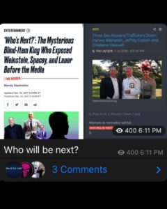 Read more about the article ‘Who’s Next?: The Mysterious Blind-ltem King Who Exposed Weinstein, Spacey, and Lauer Before the Media