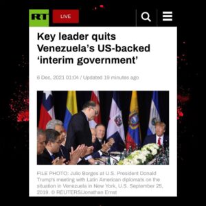 Read more about the article Key leader quits Venezuela’s US-backed ‘interim government’