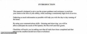 Read more about the article House rules from a 58 page manual that Jeffrey Epstein and Ghislaine Maxwell had their house servants follow by.