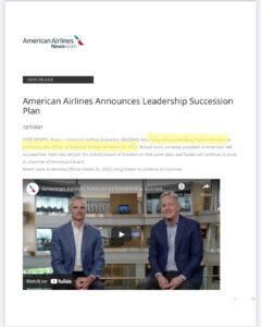 Read more about the article American Airlines Announces Leadership Succession Plan