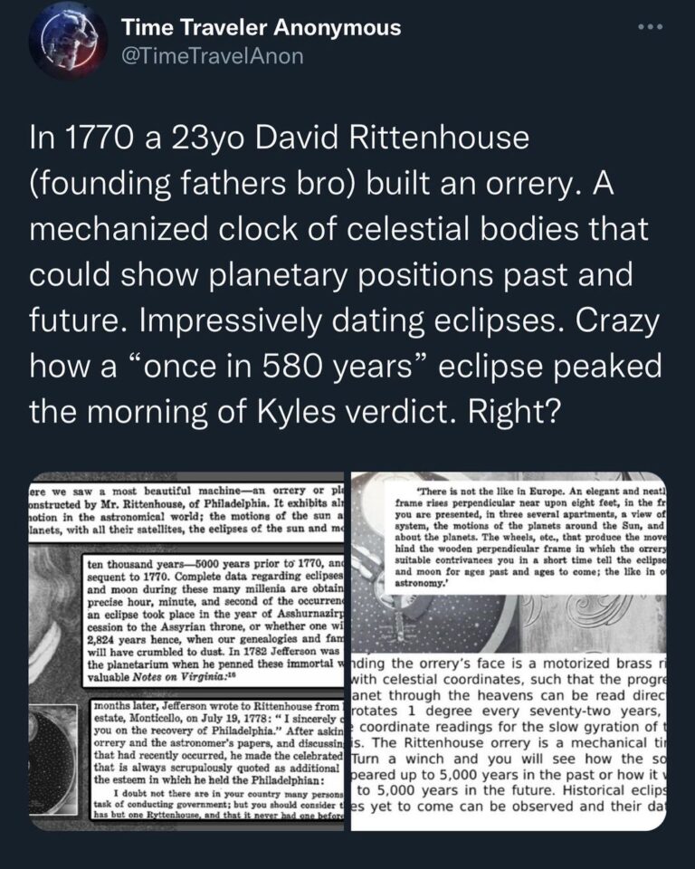 Read more about the article In 1770 a 23yo David Rittenhouse (founding fathers bro) built an orrery. A mechanized clock of celestial bodies that could show planetary positions past and future.